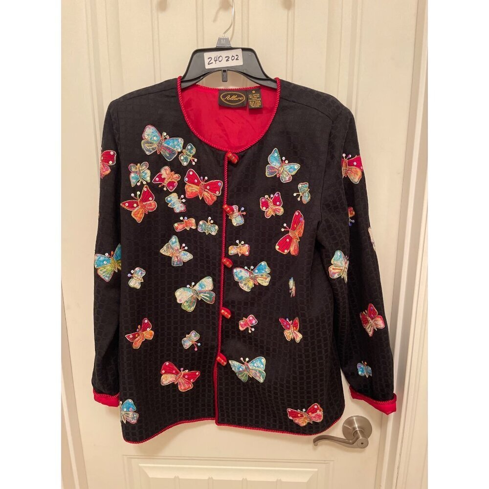 Allure Butterfly Embroidered Jacket WOMEN'S SIZE S S‎